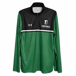 Under Armour Football Quarter Zip Pullover Green Black Mens XL